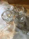 Four vintage clear glass footed sherbet cups - thumbnail 1 of 3
