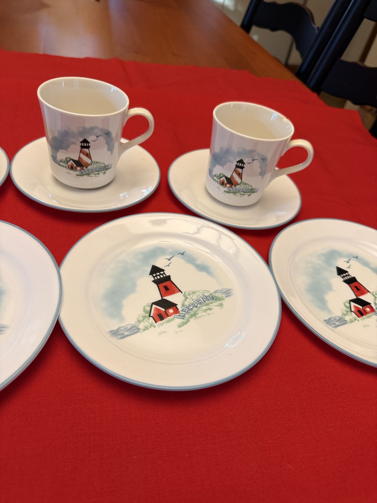 Corelle Lighthouse Pattern Cups, Saucers, and Plates (4 each) - image 4 of 7