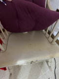 Vintage wooden rocking chair with purple tufted cushion - thumbnail 2 of 7