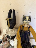 Vintage Handmade Christmas Wall Decor: Patchwork Stocking, Patchwork Quilt, and Fabric Bunny & Cat Dolls - thumbnail 5 of 8
