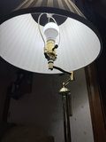 Standing brass floor lamp with pleated lampshade - thumbnail 3 of 6