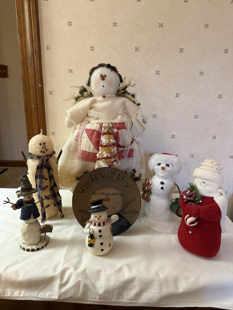 Snowman Figurines and Holiday Decor Set - image 1 of 9