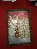 Christmas angel and Santa figurines with framed holiday artwork - thumbnail 2 of 8