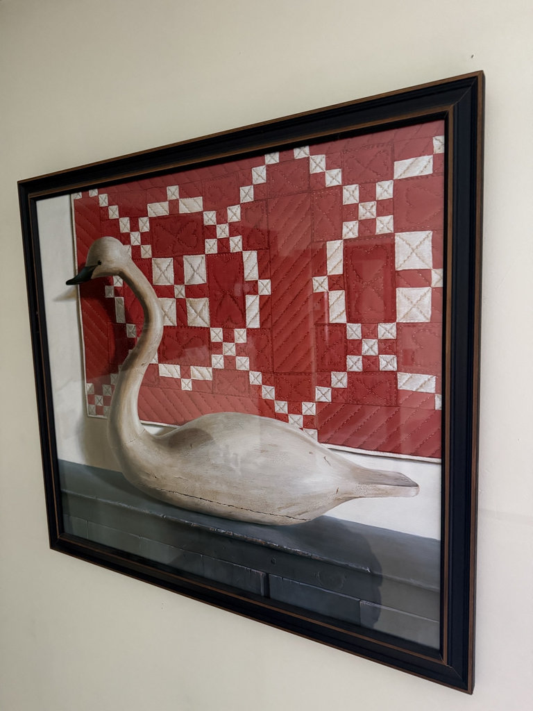 Framed Swan Artwork and Coca-Cola Truck Scene Painting - image 3 of 6