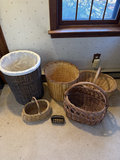 Six wicker baskets in assorted shapes and sizes - thumbnail 1 of 11