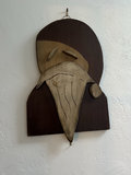 Wooden Santa figure and vintage-style coat rack wall decor - thumbnail 1 of 4