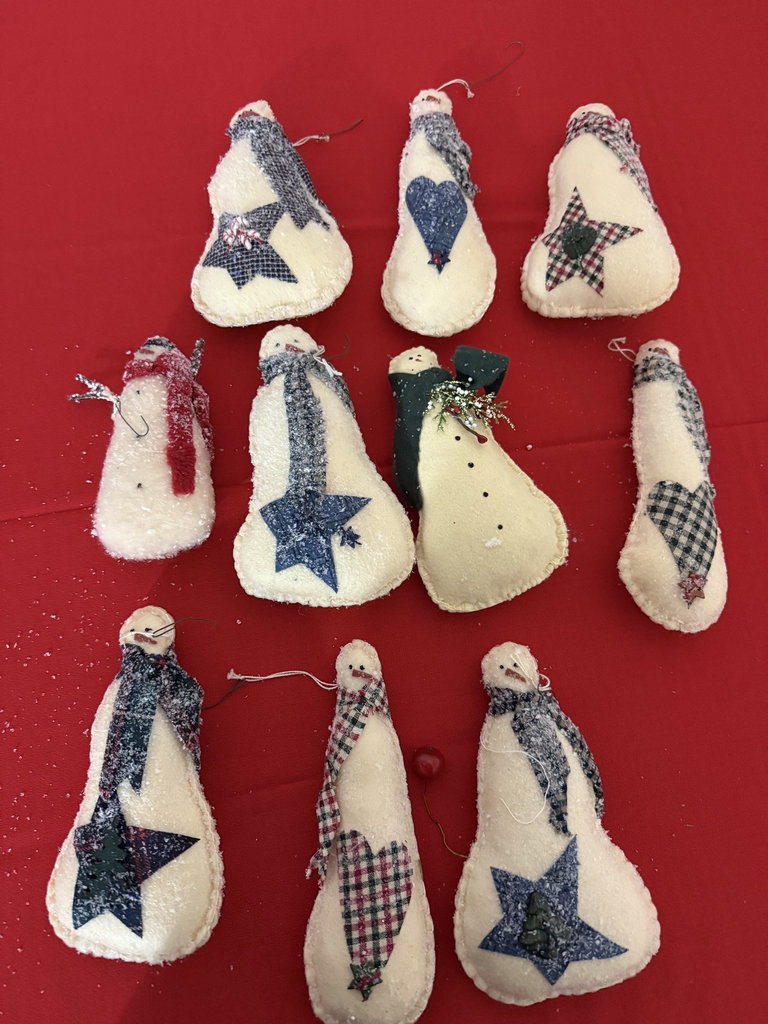 Vintage Fabric Snowman Christmas Ornaments - image 6 of 6