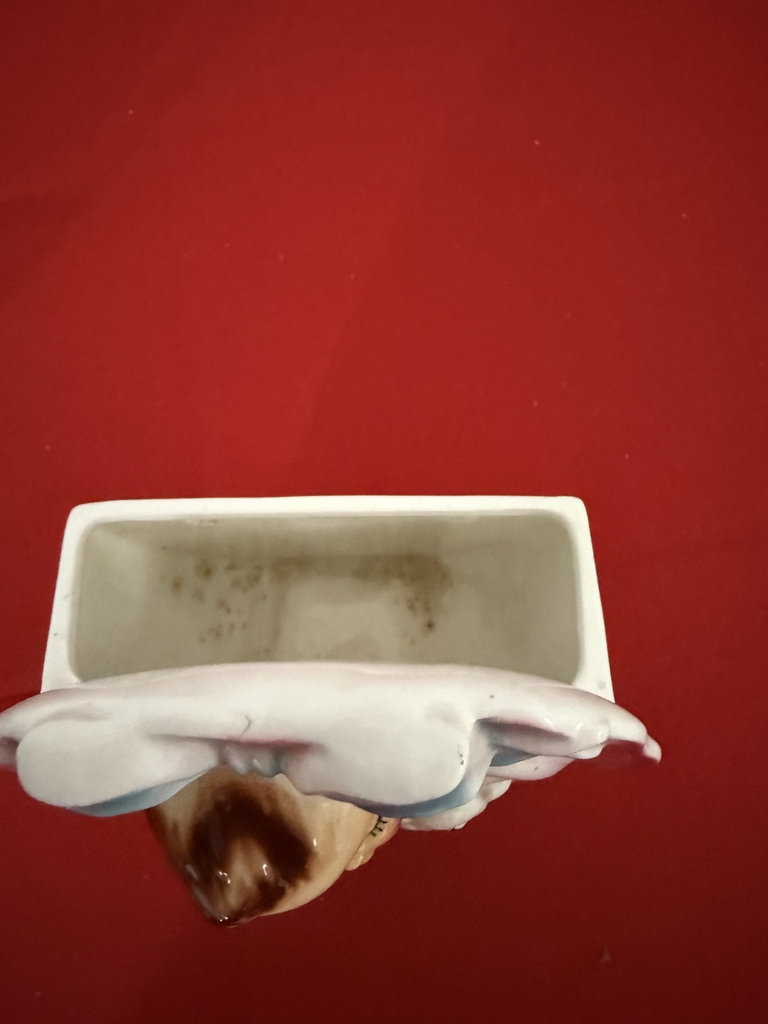 Vintage ceramic teapot and face-shaped decorative planter - image 7 of 10