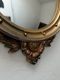 Ornate eagle-topped oval wall mirror - thumbnail 3 of 5