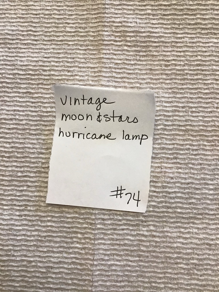 Vintage blue moon and stars hurricane lamp - image 2 of 3