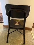 Black painted wooden chair with snowman design - thumbnail 3 of 4