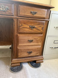 Oak desk with pedestal drawers and swivel chair - thumbnail 6 of 11