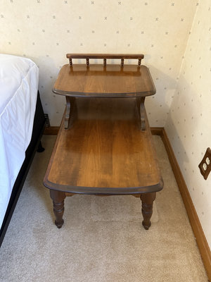 Mid-Century Modern Wooden Two-Tier Side Table - Image 1 of 7