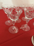 Crystal glassware set with etched goblets and a train mug - thumbnail 3 of 7