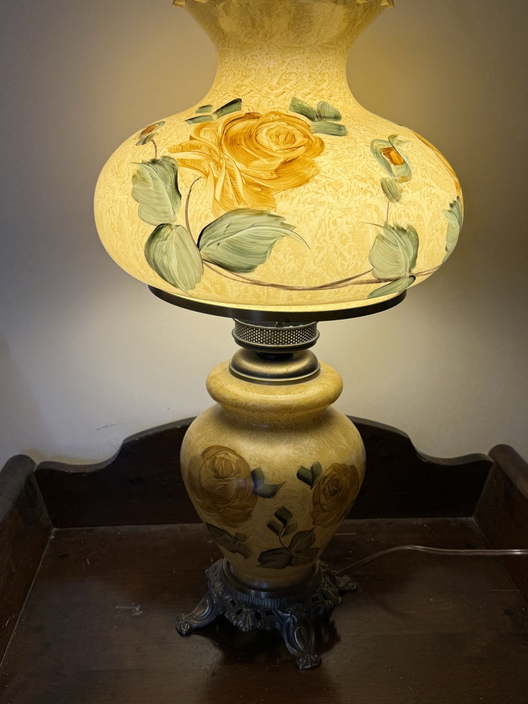 Vintage Double Floral Ceramic Table Lamp - image 2 of 7