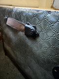 Antique wooden steamer trunk with embossed metal panels - thumbnail 5 of 7