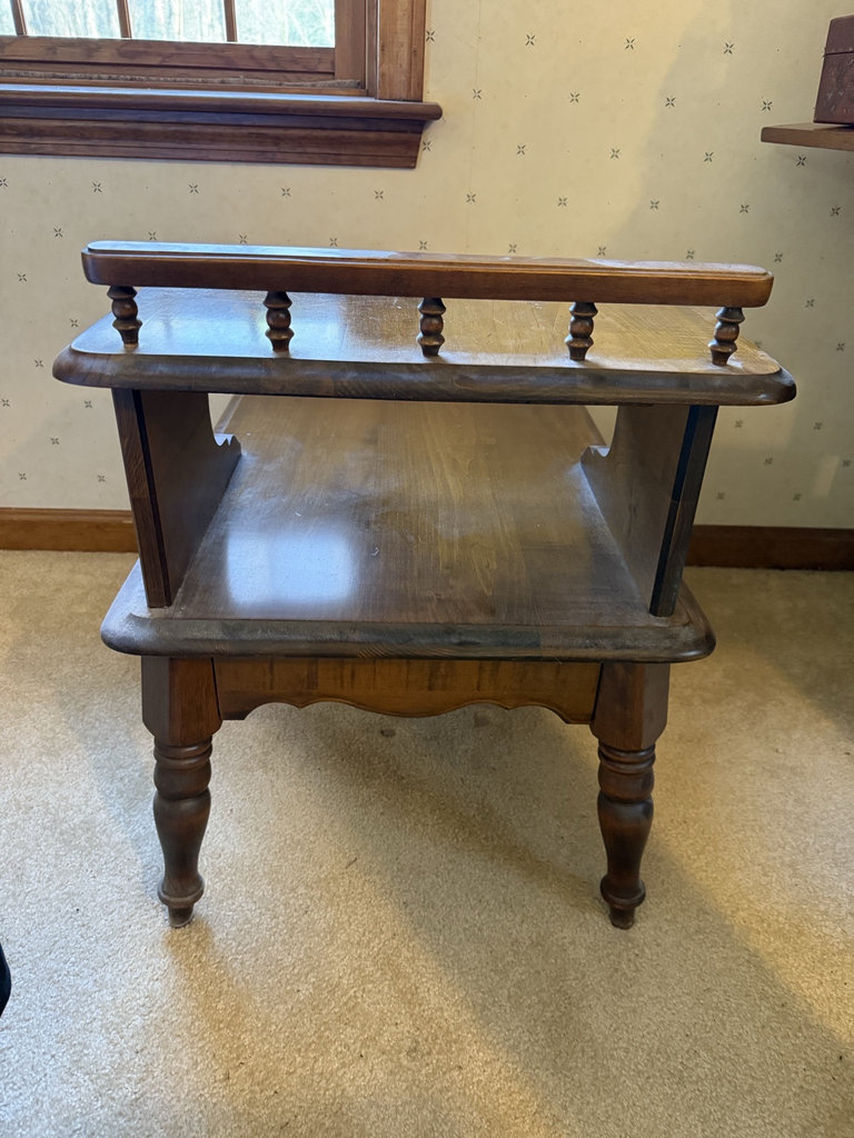 Mid-Century Modern Wooden Two-Tier Side Table - image 4 of 7