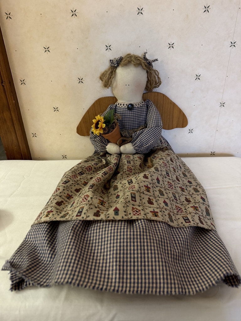 Handmade Hanging Angel Doll with Sunflower - image 1 of 7