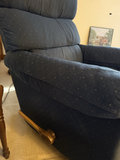Blue fabric reclining chair - thumbnail 3 of 5