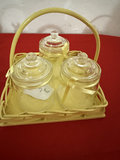 Avon Springtime Bunny Candle Holder with Floral Basket and Jar Set - thumbnail 5 of 8