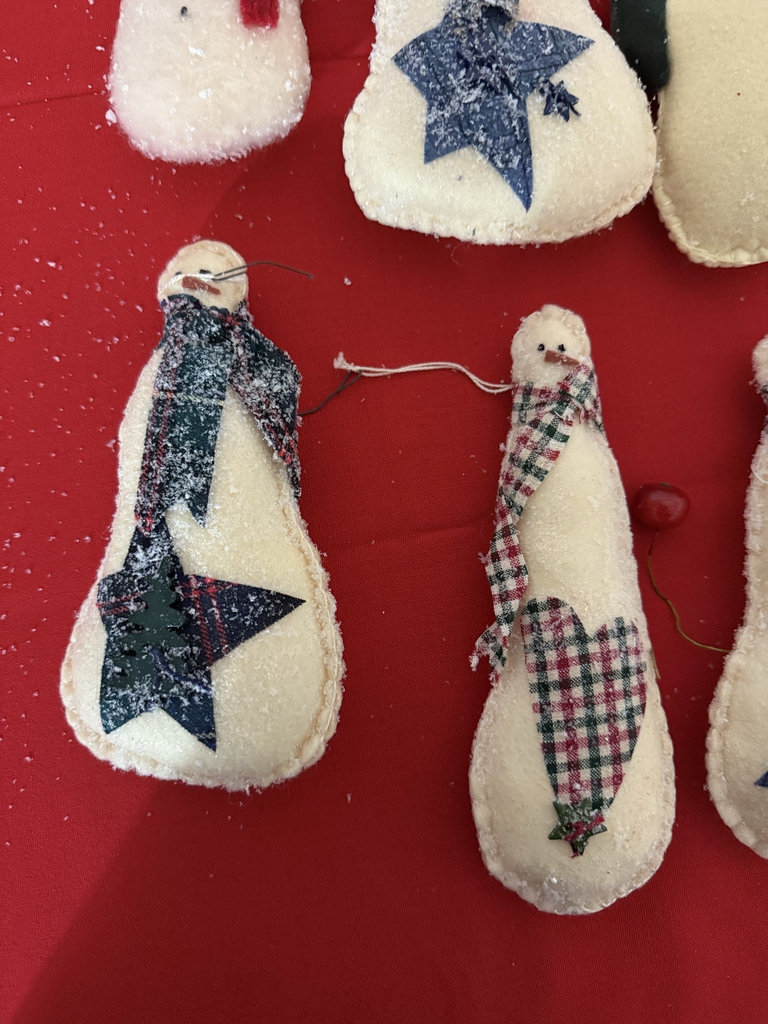 Vintage Fabric Snowman Christmas Ornaments - image 4 of 6