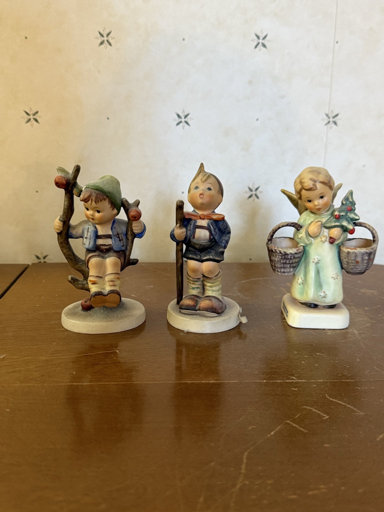 Set of three Goebel Hummel figurines: Apple Tree Boy, Little Hiker, Christmas Angel - image 1 of 11