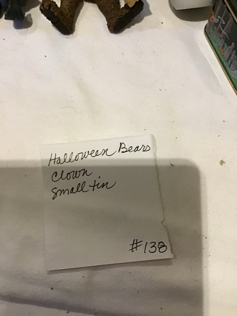 Halloween-themed decorative figurines and tin box - image 2 of 3