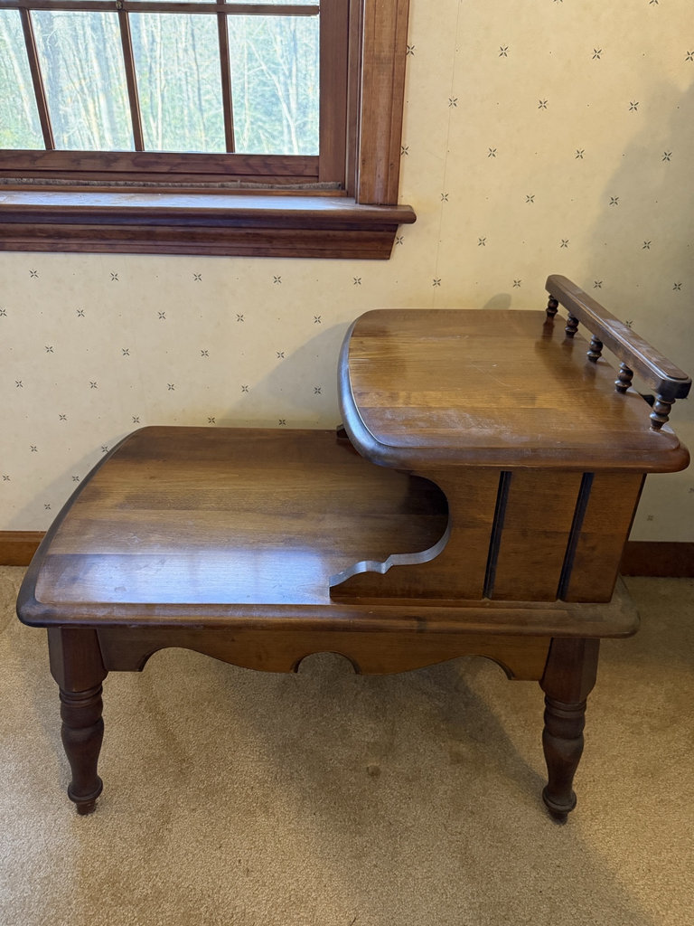 Mid-Century Modern Wooden Two-Tier Side Table - image 5 of 7