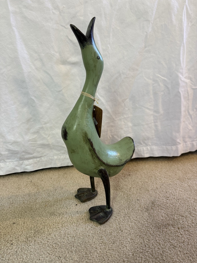 Three wooden bird sculptures: two ducks and a raven - image 7 of 11