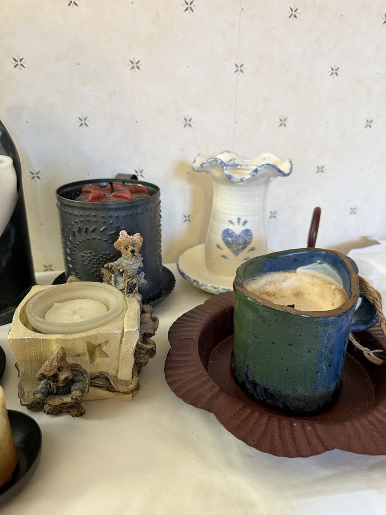 Assorted candle holders and candles - image 6 of 8