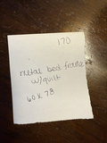 Metal bed frame with quilted floral quilt and bedside tables - thumbnail 5 of 6