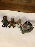 Halloween-themed decorative figurines and tin box - thumbnail 1 of 3