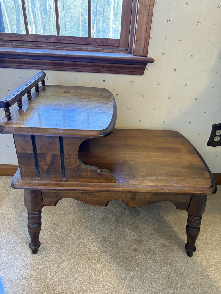 Mid-Century Modern Wooden Two-Tier Side Table - image 2 of 7