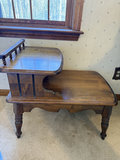 Mid-Century Modern Wooden Two-Tier Side Table - thumbnail 2 of 7