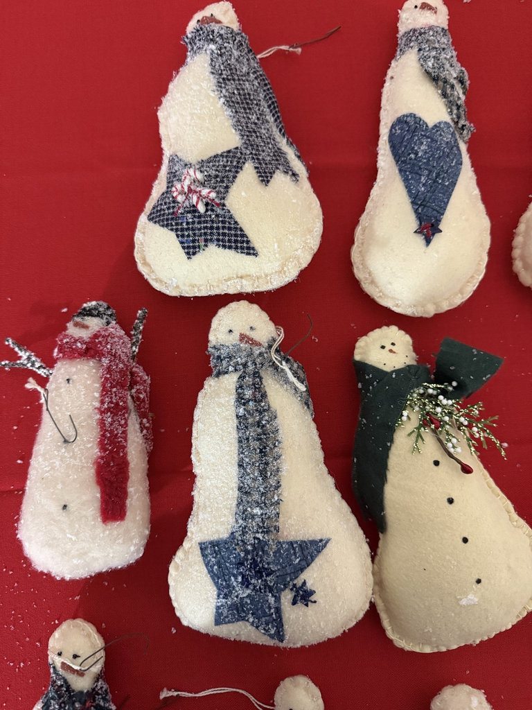 Vintage Fabric Snowman Christmas Ornaments - image 2 of 6