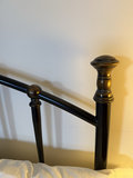 Metal bed frame with quilted floral quilt and bedside tables - thumbnail 3 of 6