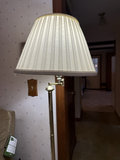 Standing brass floor lamp with pleated lampshade - thumbnail 2 of 6