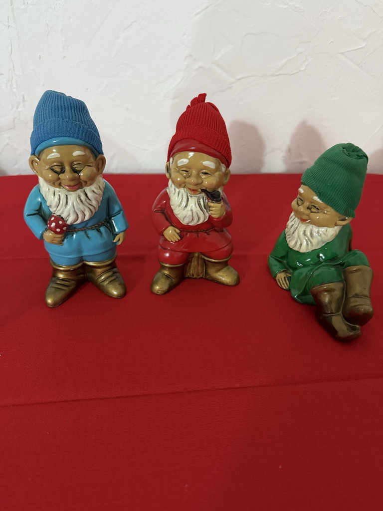 Set of three vintage gnome figurines - image 1 of 8