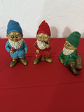 Set of three vintage gnome figurines - thumbnail 1 of 8