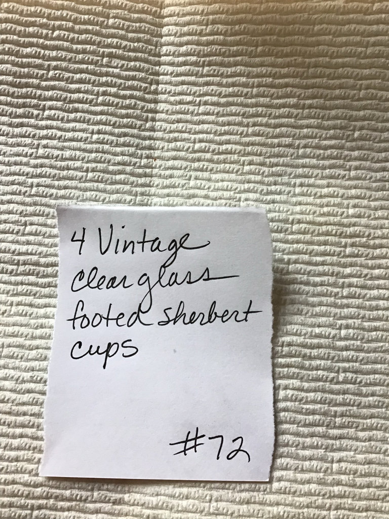 Four vintage clear glass footed sherbet cups - image 2 of 3