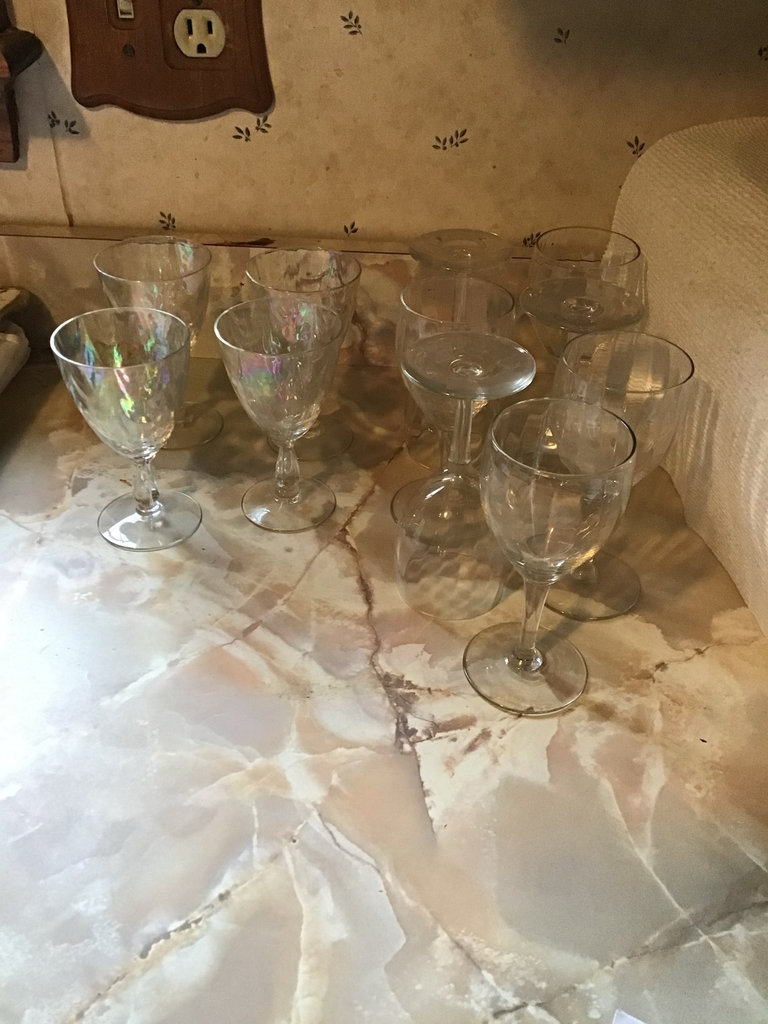 Wine glasses (seven small and four Fostoria Shell) - image 1 of 3