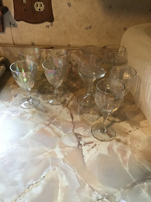 Wine glasses (seven small and four Fostoria Shell) - Image 1 of 3