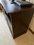 Dark wood entertainment console with Samsung TV - thumbnail 2 of 7