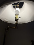 Brass floor lamp with white pleated shade - thumbnail 3 of 6