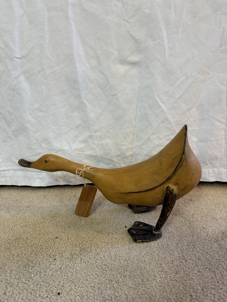 Three wooden bird sculptures: two ducks and a raven - image 4 of 11