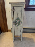 Hand-painted floral small wooden cabinet with door and shelves - thumbnail 1 of 8