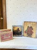 Vintage wooden boxes with bear and bunny illustrations - thumbnail 1 of 10