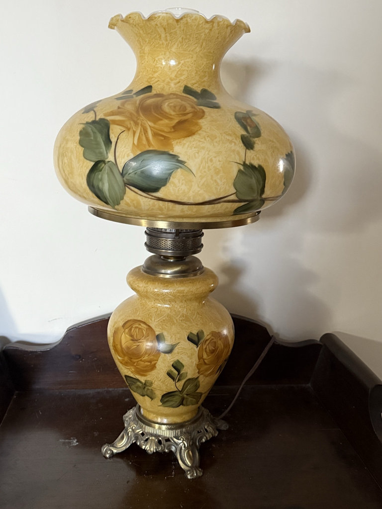 Vintage Double Floral Ceramic Table Lamp - image 1 of 7