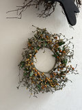 Twig wreath with crow silhouette and berry wreath - thumbnail 3 of 5