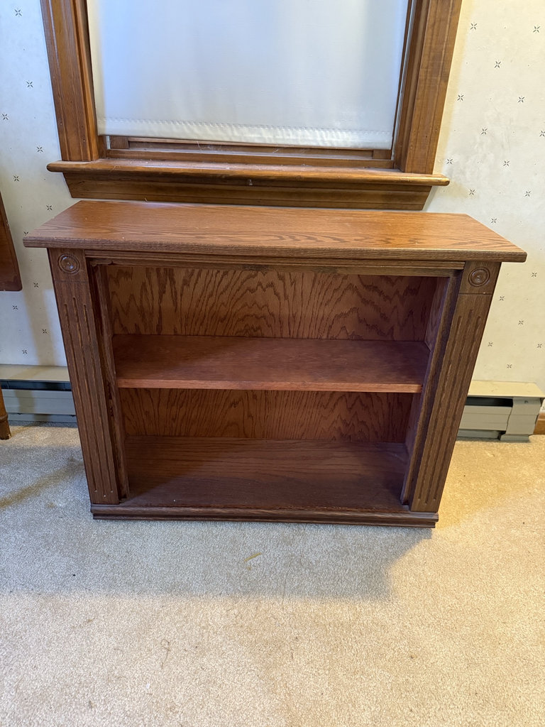 Wooden Two-Shelf Bookcase on Wheels - image 2 of 9